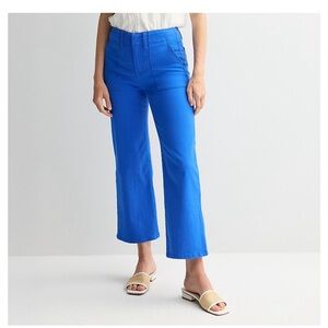 Draper James Cobalt Blue Cropped Wide-Leg Pants